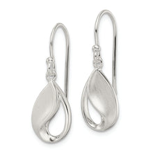 Load image into Gallery viewer, Sterling Silver Polished and Satin Teardrop Fancy Dangle Earrings
