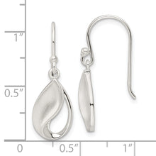 Load image into Gallery viewer, Sterling Silver Polished and Satin Teardrop Fancy Dangle Earrings
