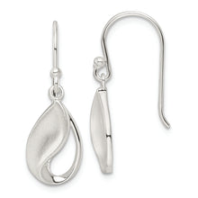 Load image into Gallery viewer, Sterling Silver Polished and Satin Teardrop Fancy Dangle Earrings
