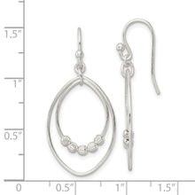 Load image into Gallery viewer, Sterling Silver Diamond-cut Beads on Oval Dangle Shepherd Hook Earrings
