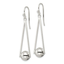 Load image into Gallery viewer, Sterling Silver Triangle w/Ball Dangle Shepherd Hook Earrings
