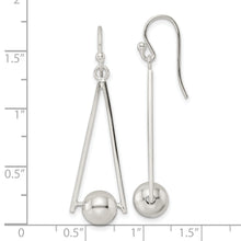 Load image into Gallery viewer, Sterling Silver Triangle w/Ball Dangle Shepherd Hook Earrings
