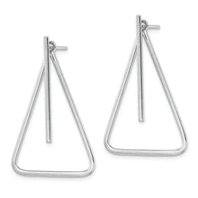 Load image into Gallery viewer, Sterling Silver Rhodium-plated Post Front &amp; Back Dangle Triangle Earrings
