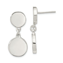 Load image into Gallery viewer, Sterling Silver Polished Discs Post Dangle Earrings
