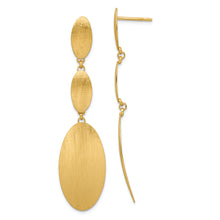 Load image into Gallery viewer, Sterling Silver Gold-plated Brushed Post Dangle Earrings
