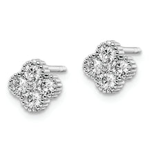 Load image into Gallery viewer, Sterling Silver Rhodium-plated CZ Post Earrings
