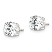 Load image into Gallery viewer, Sterling Silver Polished CZ Circle Post Earrings
