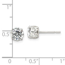 Load image into Gallery viewer, Sterling Silver Polished CZ Circle Post Earrings
