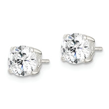 Load image into Gallery viewer, Sterling Silver Polished CZ Circle Post Earrings
