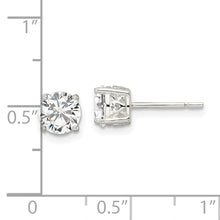 Load image into Gallery viewer, Sterling Silver Polished CZ Circle Post Earrings
