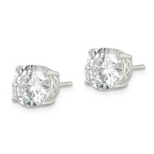 Load image into Gallery viewer, Sterling Silver Polished CZ Circle Post Earrings
