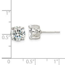 Load image into Gallery viewer, Sterling Silver Polished CZ Circle Post Earrings
