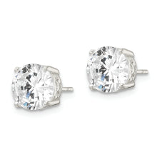 Load image into Gallery viewer, Sterling Silver Polished CZ Circle Post Earrings
