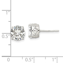 Load image into Gallery viewer, Sterling Silver Polished CZ Circle Post Earrings
