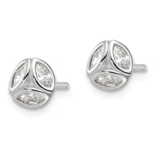 Load image into Gallery viewer, Sterling Silver Polished Rhodium-plated CZ Post Earrings
