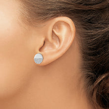 Load image into Gallery viewer, Sterling Silver Rhodium-plated Polished Disc CZ Post Earrings
