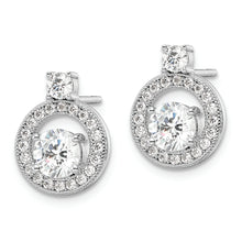 Load image into Gallery viewer, Sterling Silver Rhodium-plated CZ Circle Post Earrings
