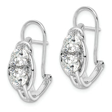 Load image into Gallery viewer, Sterling Silver Rhodium-plated CZ Leverback Earrings
