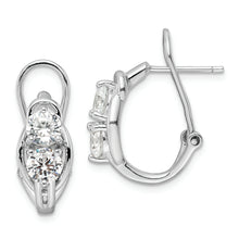 Load image into Gallery viewer, Sterling Silver Rhodium-plated CZ Leverback Earrings
