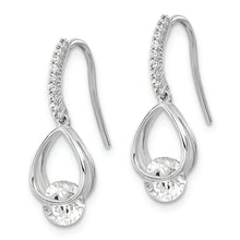 Load image into Gallery viewer, Sterling Silver Rhodium-plated Fancy CZ Dangle Earrings
