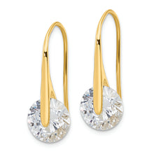 Load image into Gallery viewer, Sterling Silver Gold-tone Polished Round CZ Dangle Earrings
