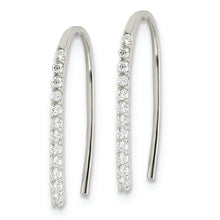 Load image into Gallery viewer, Sterling Silver Polished CZ Threader Earrings
