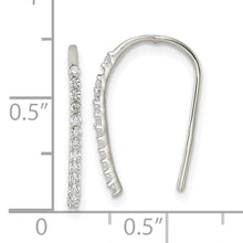 Load image into Gallery viewer, Sterling Silver Polished CZ Threader Earrings
