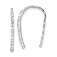 Load image into Gallery viewer, Sterling Silver Polished CZ Threader Earrings
