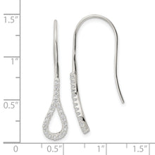 Load image into Gallery viewer, Sterling Silver Polished Teardrop CZ Dangle Earrings
