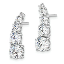 Load image into Gallery viewer, Sterling Silver Polished Rhodium-plated Graduated CZ Post Earrings
