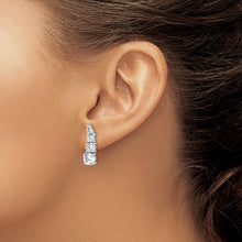 Load image into Gallery viewer, Sterling Silver Polished Rhodium-plated Graduated CZ Post Earrings

