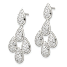 Load image into Gallery viewer, Sterling Silver CZ Chandelier Dangle Post Earrings
