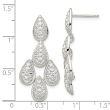 Load image into Gallery viewer, Sterling Silver CZ Chandelier Dangle Post Earrings
