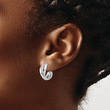 Load image into Gallery viewer, Sterling Silver Rhodium-plated Polished CZ Twisted Post Earrings
