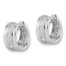 Load image into Gallery viewer, Sterling Silver RH Polished CZ Hoop Earrings
