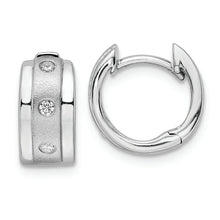 Load image into Gallery viewer, Sterling Silver RH Polished CZ Hoop Earrings
