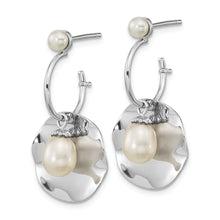 Load image into Gallery viewer, Sterling Silver Rhodium-plated 3-6mm White Rice FWC Pearl Dangle Earrings
