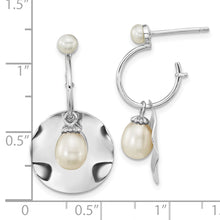 Load image into Gallery viewer, Sterling Silver Rhodium-plated 3-6mm White Rice FWC Pearl Dangle Earrings
