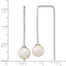 Load image into Gallery viewer, Sterling Silver Rhodium-plated 8-9mm White FWC Pearl Threader Earrings
