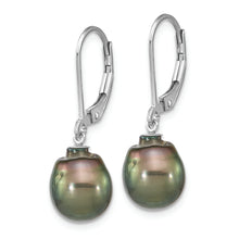 Load image into Gallery viewer, Sterling Silver Rhodium-plated 9-10mm Tahitian Saltwater Pearl Earrings
