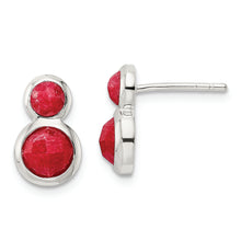 Load image into Gallery viewer, Sterling Silver Polished Red Spodumene Post Earrings
