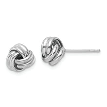 Load image into Gallery viewer, Sterling Silver Rhodium-plated Post Polished Love Knot Earrings
