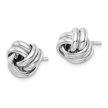 Load image into Gallery viewer, Sterling Silver Rhodium-plated Post Love Knot Earrings
