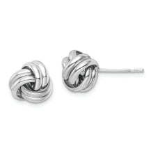 Load image into Gallery viewer, Sterling Silver Rhodium-plated Post Love Knot Earrings
