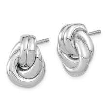Load image into Gallery viewer, Sterling Silver Rhodium-plated Love Knot Hollow Post Earrings
