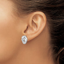 Load image into Gallery viewer, Sterling Silver Rhodium-plated Love Knot Hollow Post Earrings
