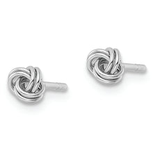 Load image into Gallery viewer, Sterling Silver Rhodium-plated Post Love Knot Earrings
