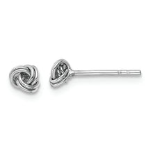 Load image into Gallery viewer, Sterling Silver Rhodium-plated Post Love Knot Earrings
