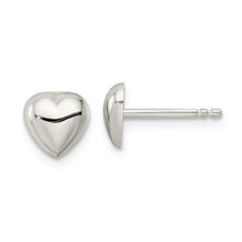 Load image into Gallery viewer, Sterling Silver Polished Heart Post Earrings
