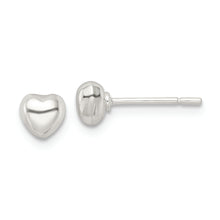 Load image into Gallery viewer, Sterling Silver Polished Puffed Heart Post Earrings
